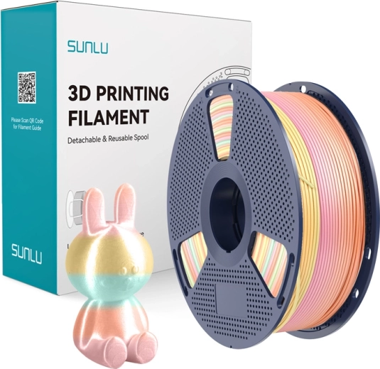Sunlu PLA+ hedvábný filament duhový 1,75 mm 1 kg
