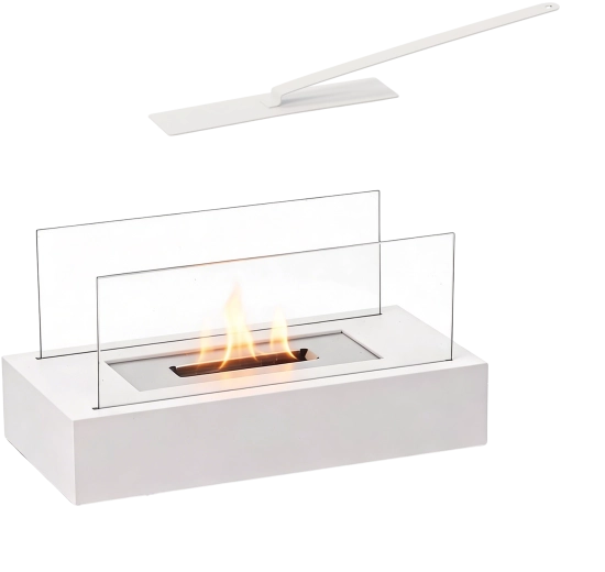 Stolní bioetanolový krb 35 × 18 × 15 cm bílý
