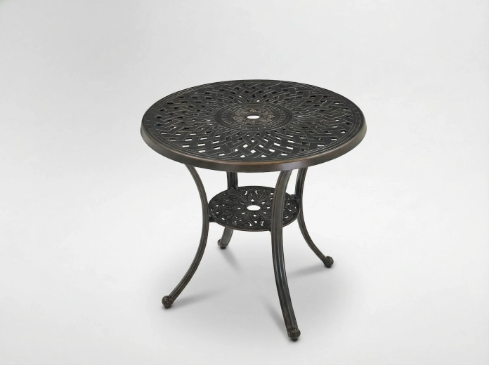 Hliníkový zahradní stůl MONDRICH, antická bronzová, kulatý Ø78 × 70 cm