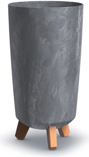 Květináč Gracia Tubus Slim s betonovým efektem, 19,5 cm, marengo