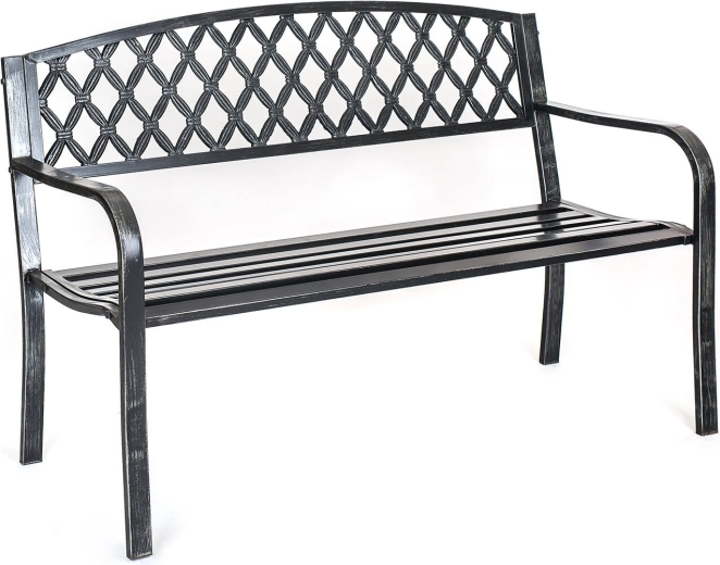 Zahradní kovová lavička Lusso, černá