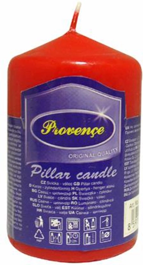 Parafínová válecová svíčka červená 5 × 8 cm