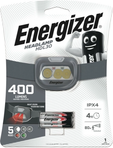 Energizer čelovka HDL30 400 lm, nabíjecí i na AAA