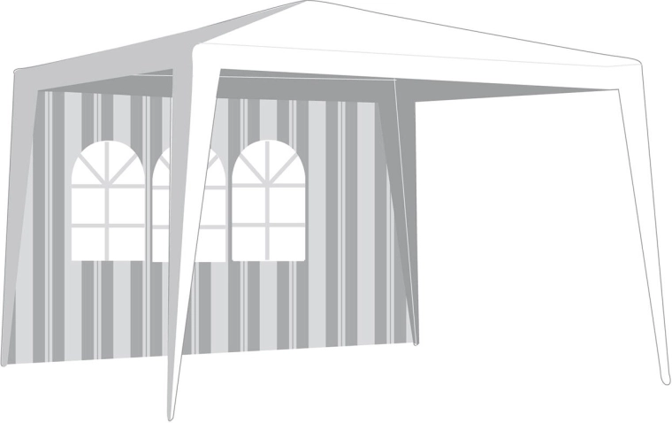 Boční stěna k altánu 295 × 190 cm s oknem – bílo‑zelené pruhy