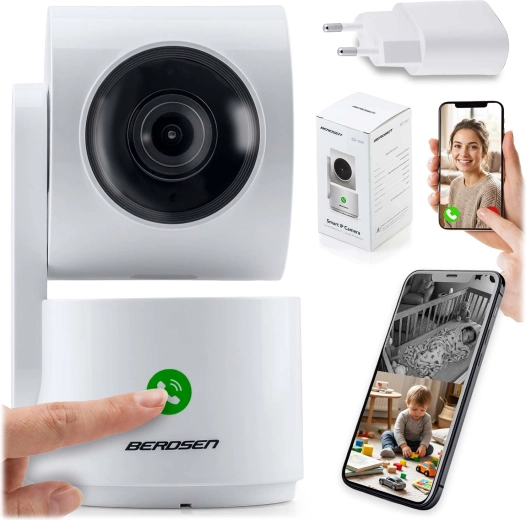 Berdsen bd-942 otočná vnitřní ip kamera 3 mp s wi-fi a funkcí chůvičky