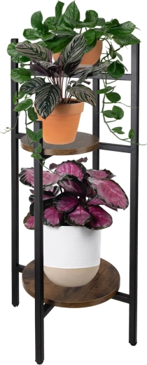 Ruhhy stojan na květiny 80 cm, 3patrový kovový loft