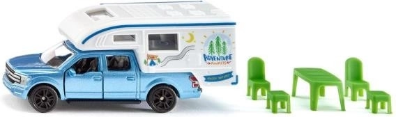 Hračka ford f-150 pick-up s karavanem camper