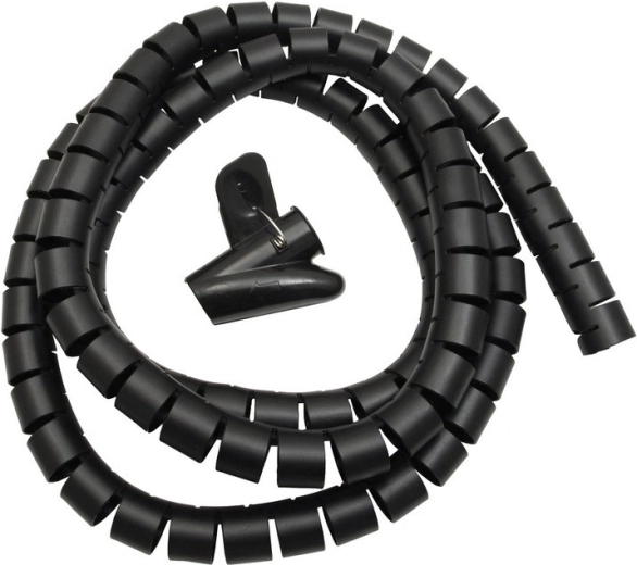 Organizér – spirálová maska na kabely 25 mm × 2 m MACLEAN MCTV-676 B, černá