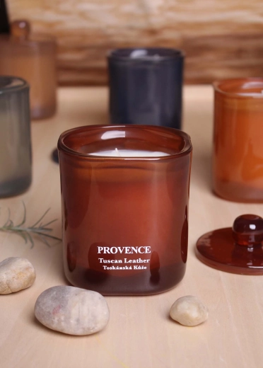 Vonná svíčka ve skle Provence tuscan leather 25 hodin