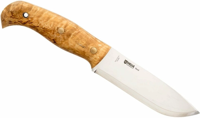 Helle Nord – venkovní nůž 14,7 cm, kudrnatá bříza, kožené pouzdro