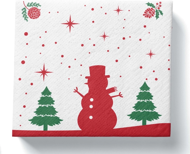 Vánoční papírové ubrousky 3vrstvé 33 × 33 cm