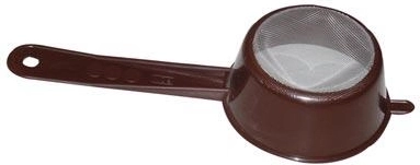 Cedník s jemným sítkem 8 cm s rukojetí, plast, mix barev