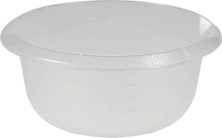 Transparentní kulatá miska s výlevkou 20 cm, 1,5 l
