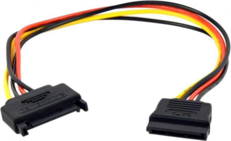 Prodlužovací napájecí kabel SATA 15pin samec/samice 30 cm