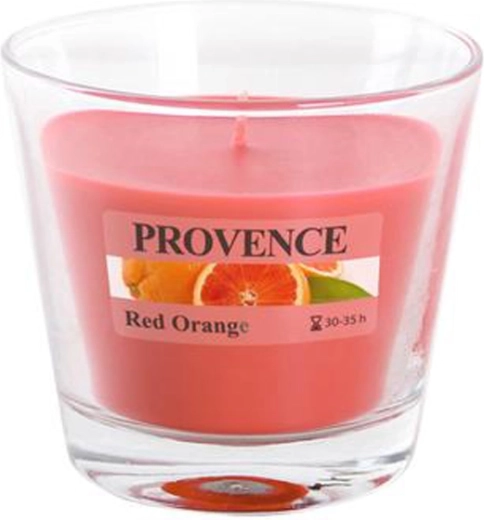 Vonná svíčka ve skle Provence červený pomeranč 35 hodin