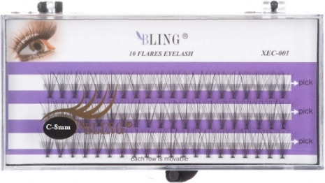 Hedvábné trsové řasy BLING C, 8 mm