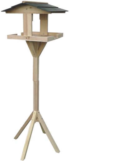 Dřevěné krmítko pro ptáky na stojanu 100 cm