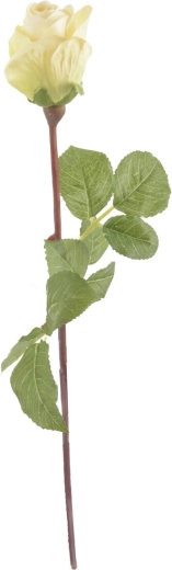 Umělá růže světle žlutá 51 cm