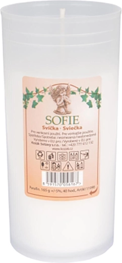 Náhradní hřbitovní svíčka 12 cm, 150 g, bílá, 45 hodin hoření