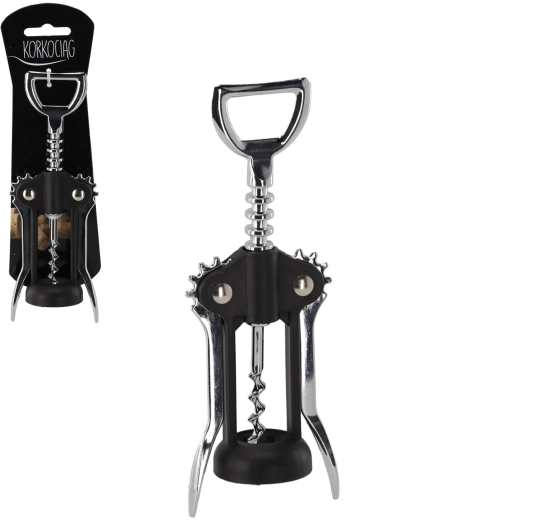 Nerezový dvoustupňový vývrtka na víno