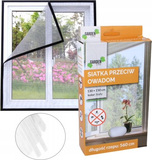 Bílá síť proti hmyzu na okno 150 × 180 cm