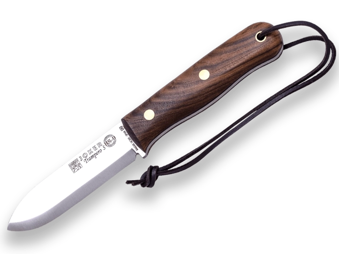 Joker Trampero outdoorový nůž 10 cm, ořechové dřevo, kožené pouzdro