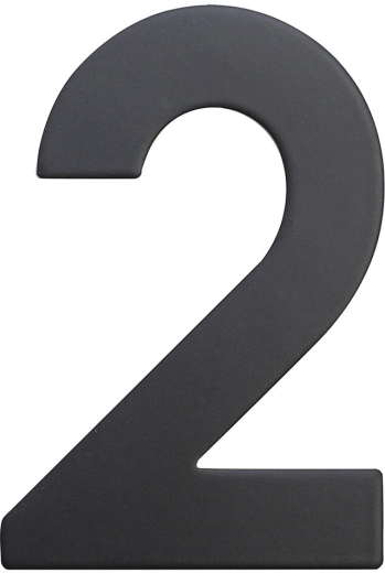 Domovní číslo 2, 75 mm, nerez, matná černá