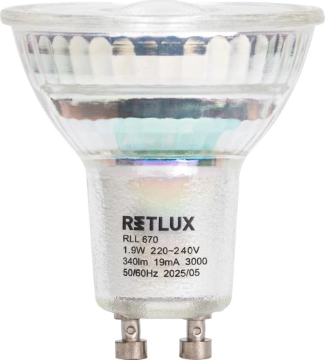 LED reflektorová žárovka Retlux RLL 670 GU10 1,9 W teplá bílá