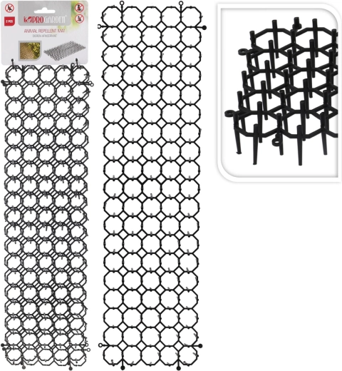 Podložka s hroty proti zvířatům, černá, 48 × 13 × 3 cm, 2 ks