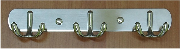 Věšák se třemi dvojháčky CYRIL, chrom