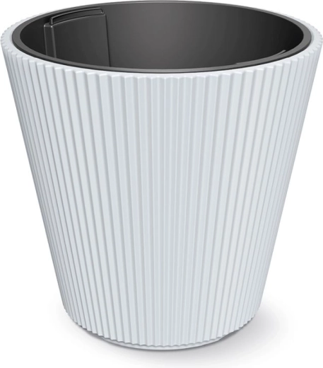 Květináč Milly s vložkou 46,7 cm – bílý plastový květináč pro interiér i exteriér
