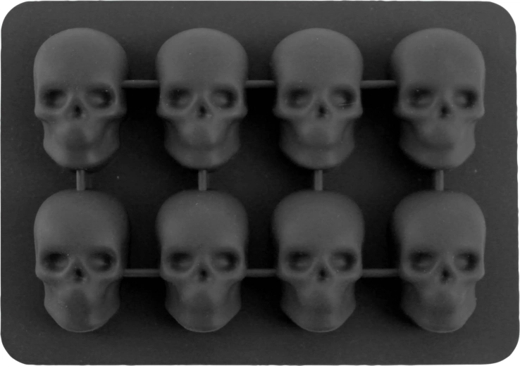 Silikonová forma na led Lebka, 8 kostek