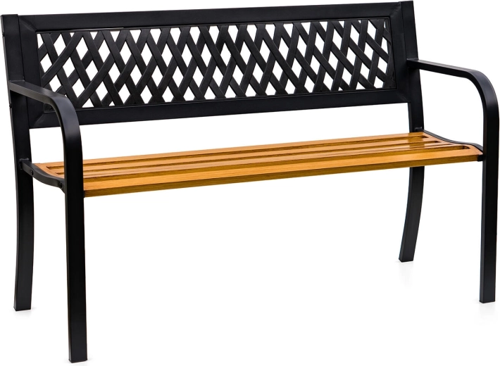 Zahradní lavička Larnaka z oceli a dřeva