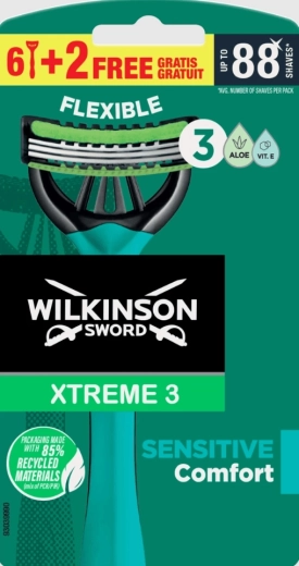 Jednorázový holicí strojek Wilkinson Xtreme3 Sensitive, 8 ks