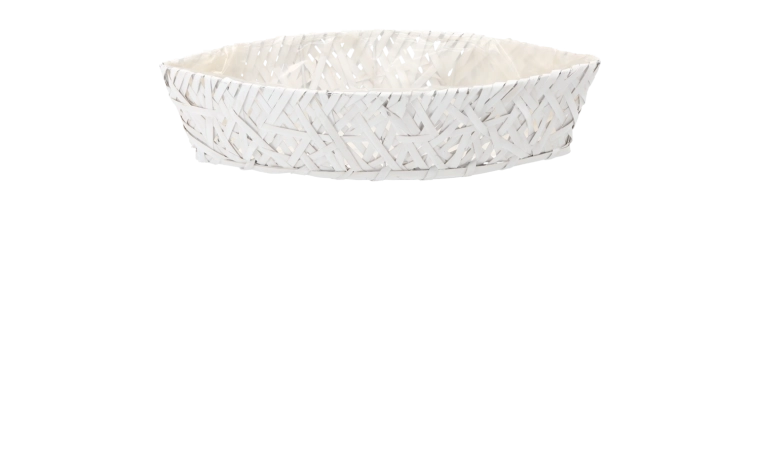 Dřevěný obal na květináč ve tvaru lodičky 42 × 16 × 9 cm bílý