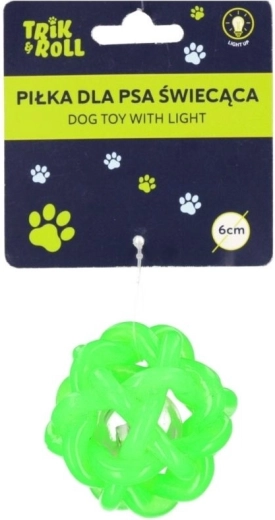 Svítící míček pro psa zelený 6 cm