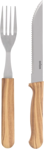 Steakový set nůž a vidlička z nerezu s plastovou rukojetí