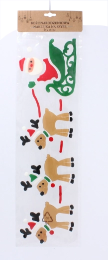 Vánoční gelové samolepky na okno 15 × 55 cm – sada 4 motivů