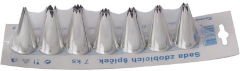 Sada cukrářských zdobicích špiček, 7 ks, pocínovaný kov