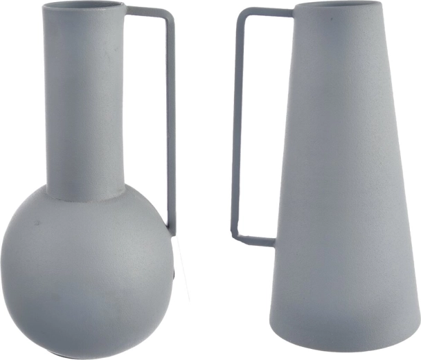 Plechová váza šedá 21 cm (2 varianty)
