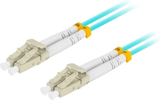Duplexní optický patchcord OM3 MM LC/UPC–LC/UPC 2 m aqua - 1 kus
