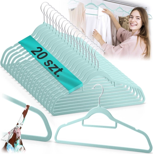 Velurové ramínko na oblečení 20 ks MASSIDO