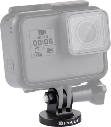 Montážní adaptér Puluz 1/4" CNC závit pro akční kamery, černý - 1 kus