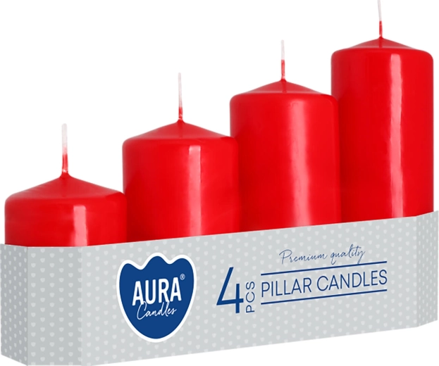 Červené adventní svíčky stupně 4,8 cm - 4 ks
