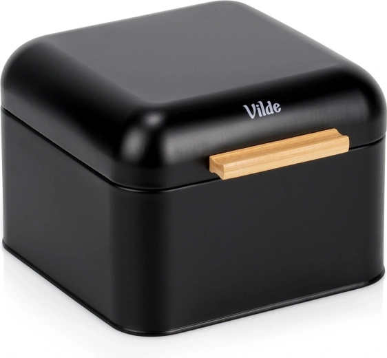 Černý kovový chlebník 22 × 20 × 14,5 cm Vilde