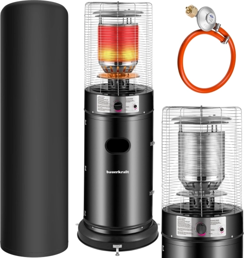 Plynový terasový ohřívač 11 kW se skleněným krytem, regulátorem, hadicí a obalem