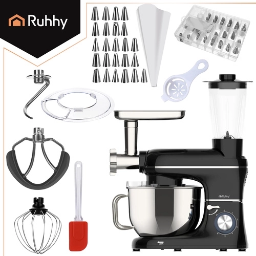 Kuchyňský planetární robot Ruhhy 3 v 1 s mixérem, mlýnkem na maso a mísou 6,2 l