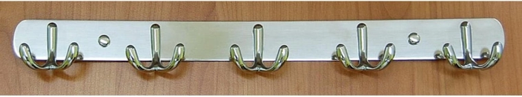 Věšák s pěti dvojháčky CYRIL, chrom