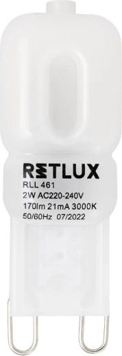 LED žárovka Retlux G9 2 W teplá bílá
