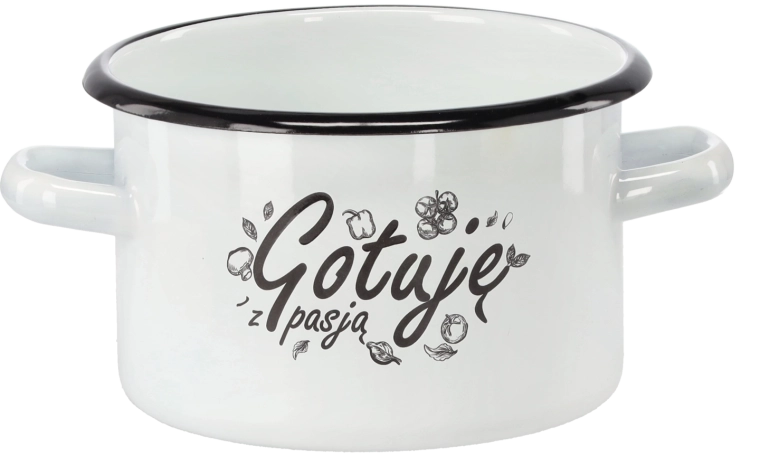 Emaliovaný hrnec 2 l, 16 cm, bílý – vařím s vášní